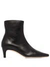 Staud Ankle Boot With Pointed Toe And Kitten Heel In Black
