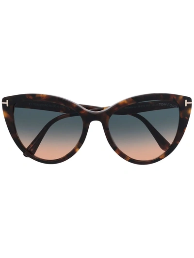 Tom Ford Cat-eye Gradient Sunglasses In Braun