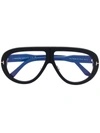 Tom Ford Troy Pilot-frame Sunglasses In Black