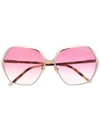 Tom Ford Fonda Geo Square Metal Sunglasses In Gold