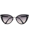 Tom Ford Cat Eye Sunglasses In Black