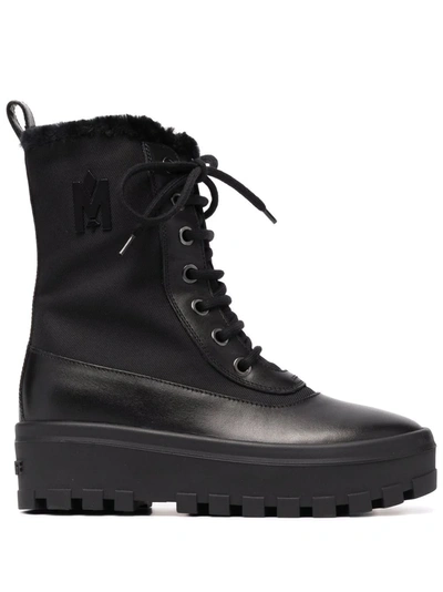 Mackage Hero Shearling-lined Lug-sole Boots In Black