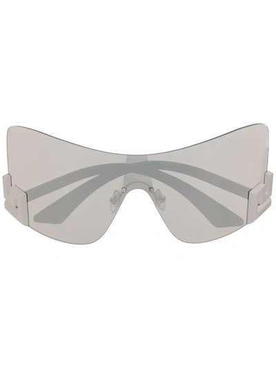 Versace Mirrored Oversize-frame Sunglasses In Black