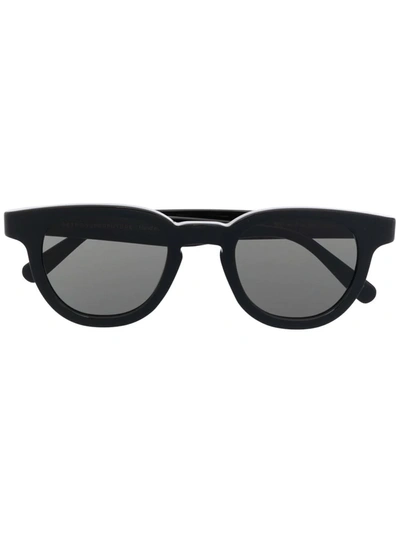 Retrosuperfuture Polished-effect Round-frame Sunglasses In Black