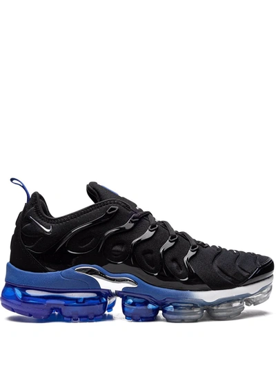 Nike Vapormax Plus Low-top Sneakers In Black/metallic Silver/game Royal