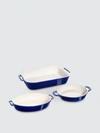 Staub 3-pc Mixed Baking Dish Set In Dark Blue