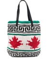 Dsquared2 Logo-print Intarsia-knit Shoulder Bag In Black