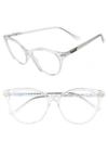 Quay Australia Blueprint 48mm Blue Light Filtering Glasses In White