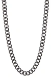 Abound Hinged Clasp Curb Chain Necklace In Hematite