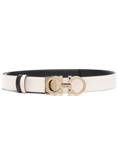 Ferragamo Gancini Reversible Belt In Neutrals