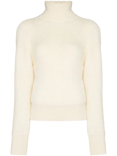 Nanushka Miah Fleece Knitted Jumper In 白色