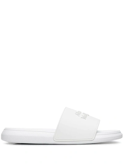 Alexander Mcqueen Logo Slide Sandal In White