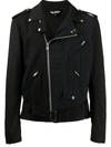 Black Comme Des Garçons Tartan Check Pattern Biker Jacket In 黑色