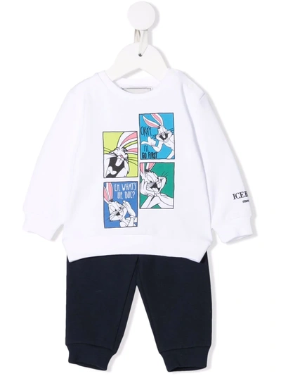 Iceberg Babies' Cartoon-print Tracksuit Set In 蓝色