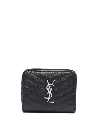 Saint Laurent Monogram Quilted Wallet In 黑色