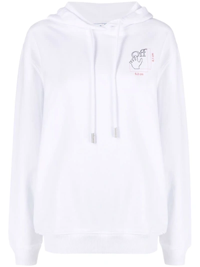 Off-white Logo-print Cotton Hoodie In 白色