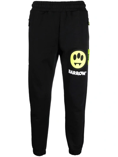 Barrow Logo-print Cotton Track Trousers In 黑色