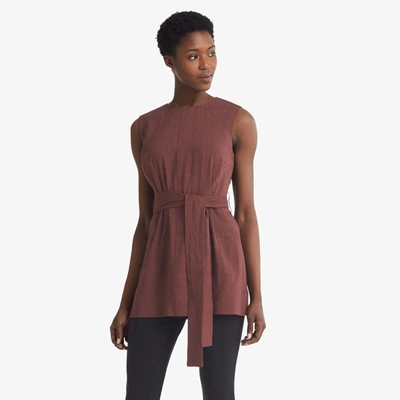 M.m.lafleur The Angelina Top - Stretch Linen Sumac