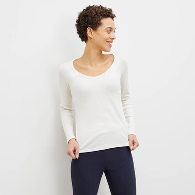 M.m.lafleur The Marcia T-shirt - Ribbed Pima Cotton In Ivory