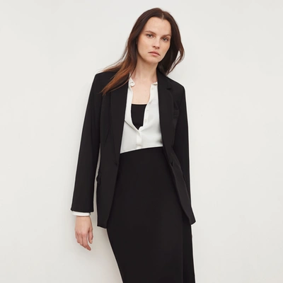 M.m.lafleur The Cobble Hill Skirt - Washable Wool Twill In Black Washable Wool Twill