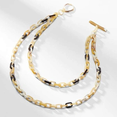 M.m.lafleur The Mabel Necklace In Brown / White
