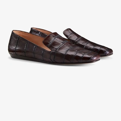 M.m.lafleur The Grace Loafer - Embossed Croc Brown