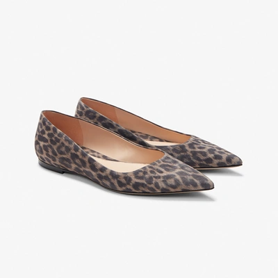 M.m.lafleur The Rowan Flat - Leopard Suede In Taupe / Black