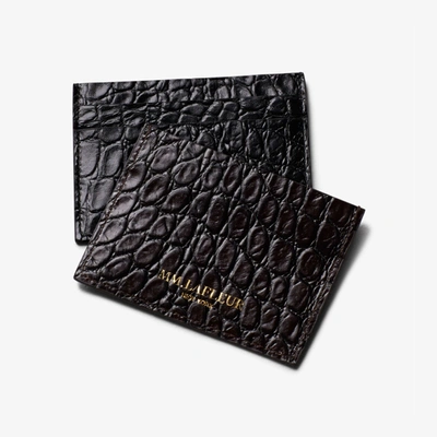 M.m.lafleur The Leather Card Case - Embossed Croc Brown