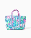 Lilly Pulitzer Mercato Tote In Turquoise Oasis Golden Hour
