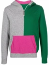 Mackintosh Colour-block Knitted Hoodie In Green