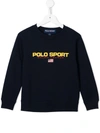 Polo Ralph Lauren Logo-print Crew Neck Sweatshirt In Blue