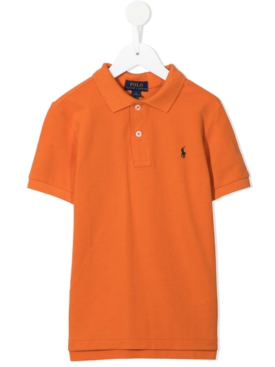 Ralph Lauren Kids' Logo-embroidered Cotton Polo Shirt In Orange