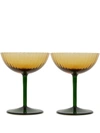 La Doublej Champagne Coupe Glasses (set Of Two) In Yellow