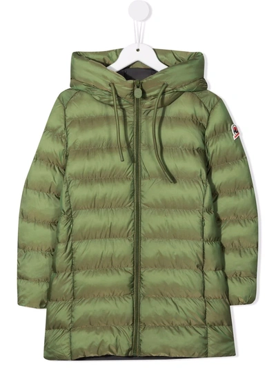 Invicta Kids' Logo-patch Padded Coat In Green