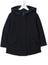 Woolrich Padded Hooded Coat In Blue