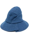 Ader Error Logo-patch Cotton Bucket Hat In Blue