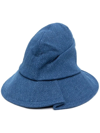 Ader Error Logo-patch Cotton Bucket Hat In Blue