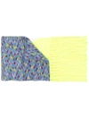 M Missoni Multicoloured Zigzag Knitted Scarf In Blue