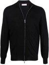Brunello Cucinelli Zip-up Knitted Cashmere Jumper In Black