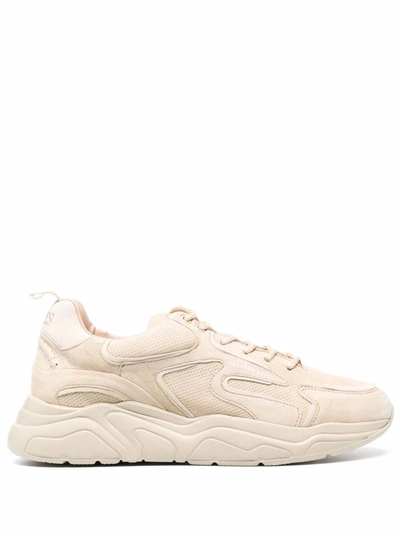 Leandro Lopes Embroidered Logo Low Top Trainers In Neutrals