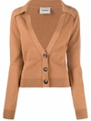 Nanushka Jodi Rib-trimmed Knitted Cardigan In Neutrals