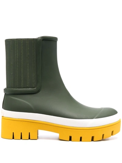 Tory Burch Foul Weather Ankle Boots In Green