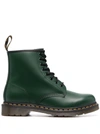 Dr. Martens' Dr. Martens Man Ankle Boots Green Size 11 Leather In Green