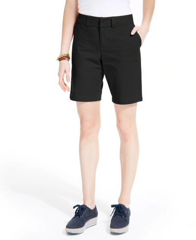 Tommy Hilfiger Women's Th Flex 9 Inch Hollywood Bermuda Shorts In Black