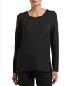 Hue Solid Long Sleeve Lounge T-shirt In Black