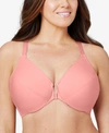 GLAMORISE WOMEN'S PLUS SIZE FRONT CLOSE WONDER WIRE BRA WITH SMOOTHING BACK