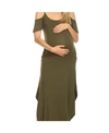 White Mark Plus Size Maternity Lexi Maxi Dress In Olive