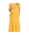 White Mark Maternity Lexi Maxi Dress In Mustard