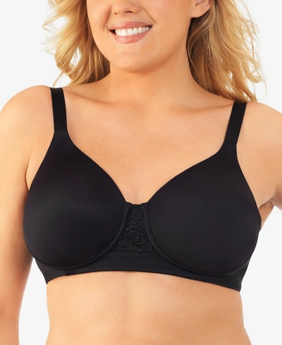 Vanity Fair Full Figure Beauty Back Smoother Wireless Bra 71380 In Midnight Black