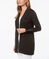 Jm Collection Women's Button-sleeve Flyaway Cardigan, Exclusively At Macy's In Espresso Roast